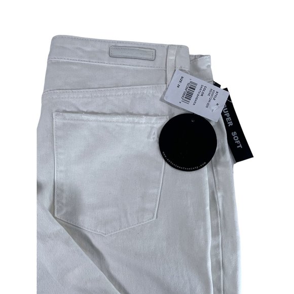Articles of Society Jeans Rene High Rise Straight Leg Taper White Distressed 28” - Picture 9 of 12